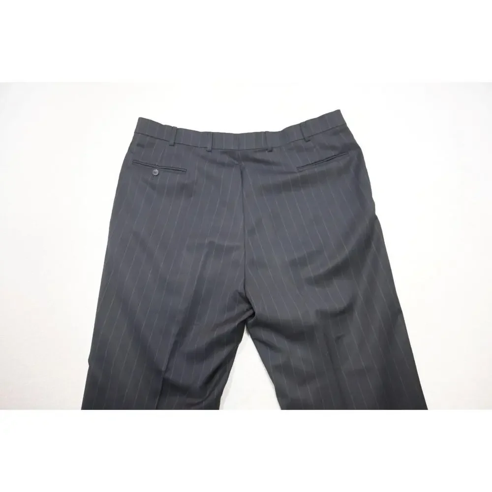 Jos A‎ Bank 100% Wool Striped 2 Piece Suit Pants Jacket Mens Sz 38 x 32 44 L